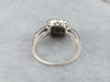 Black and White Diamond Halo Engagement Ring