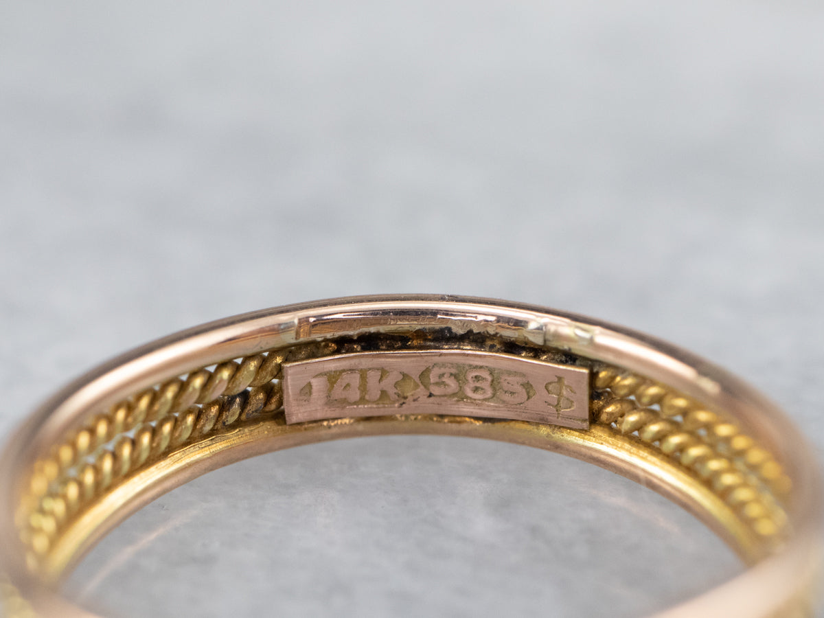 Two Tone Gold Diamond Engagement Ring