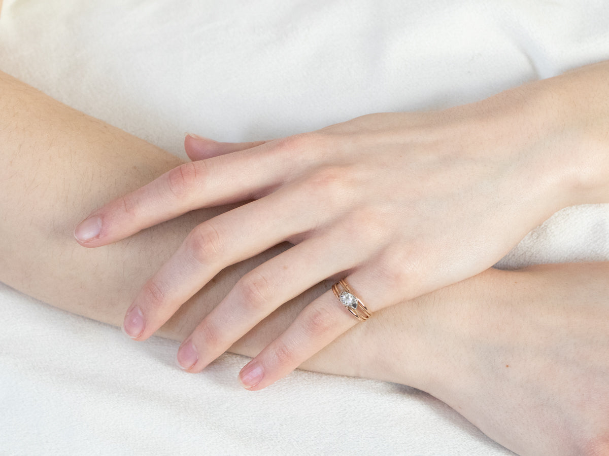 Two Tone Gold Diamond Engagement Ring