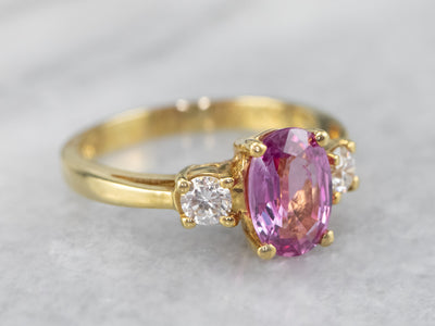 Pink Sapphire Diamond Engagement Ring