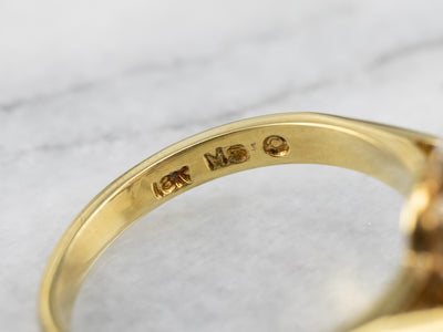Two Tone 18K Gold Sapphire Diamond Halo Ring