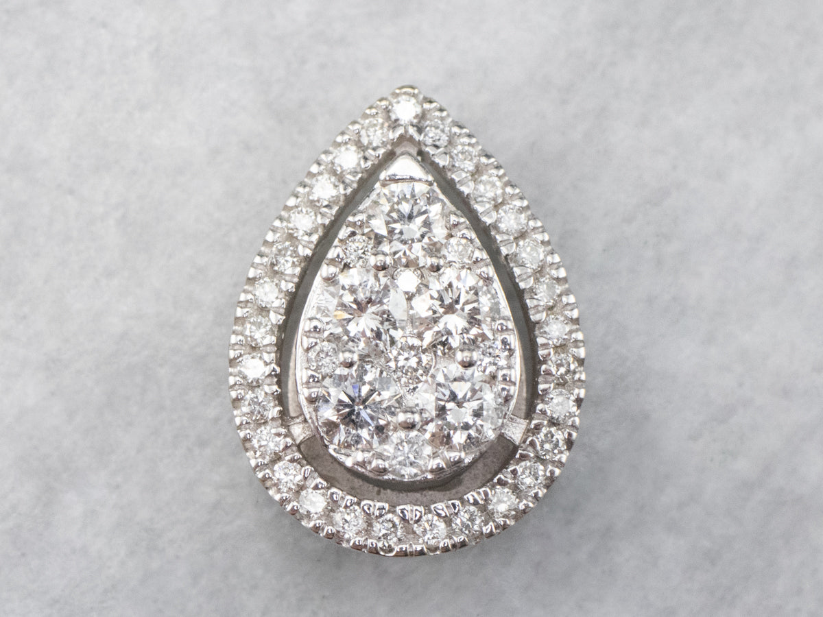 Teardrop Diamond Cluster Slide Pendant