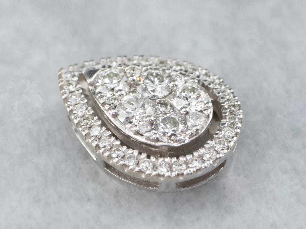 Teardrop Diamond Cluster Slide Pendant