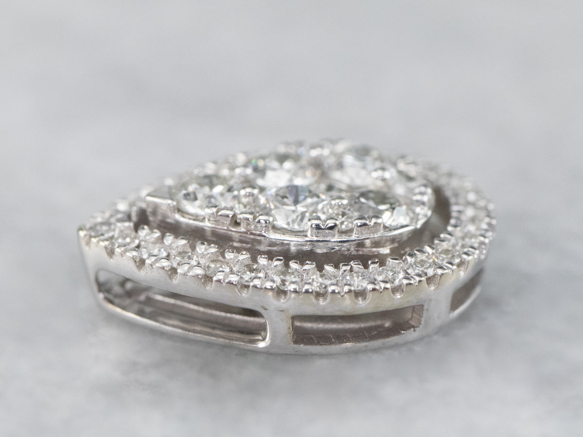 Teardrop Diamond Cluster Slide Pendant