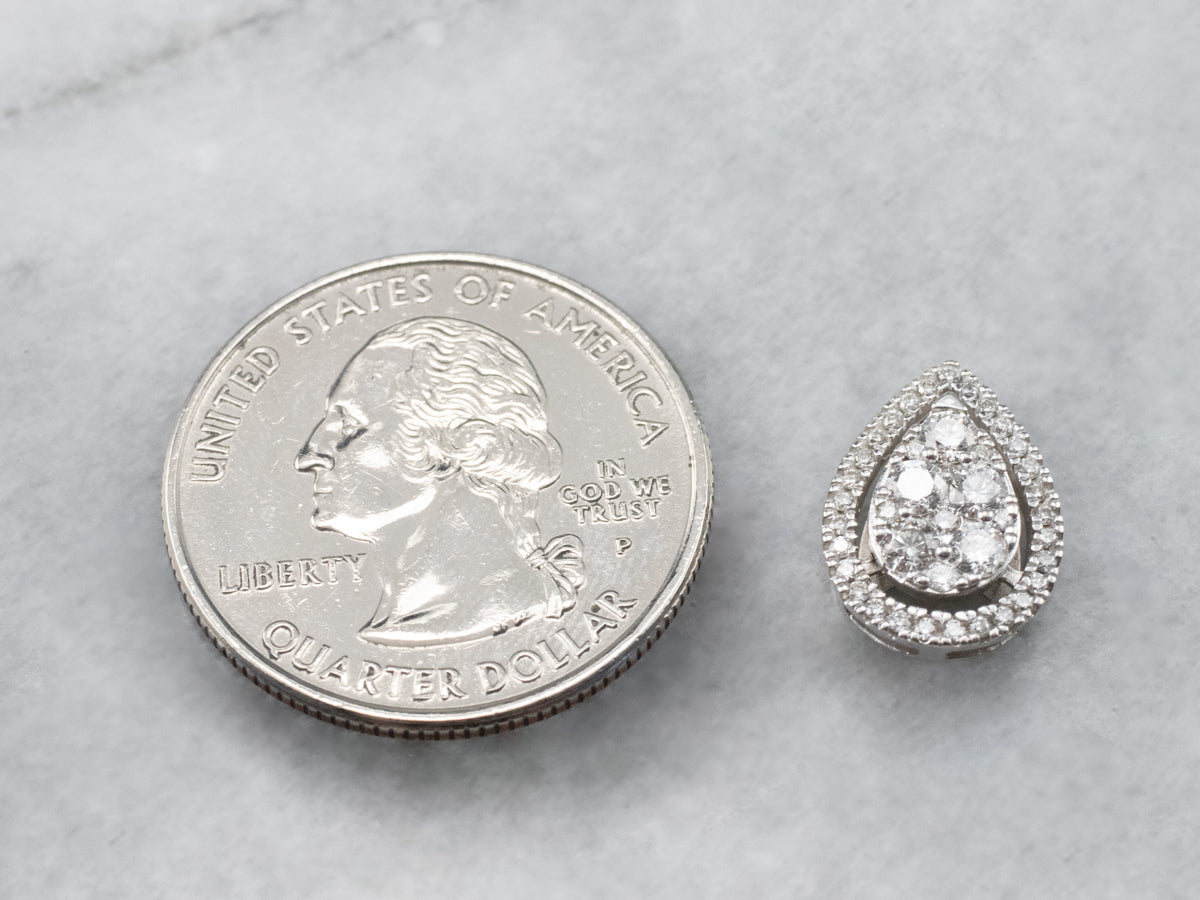 Teardrop Diamond Cluster Slide Pendant