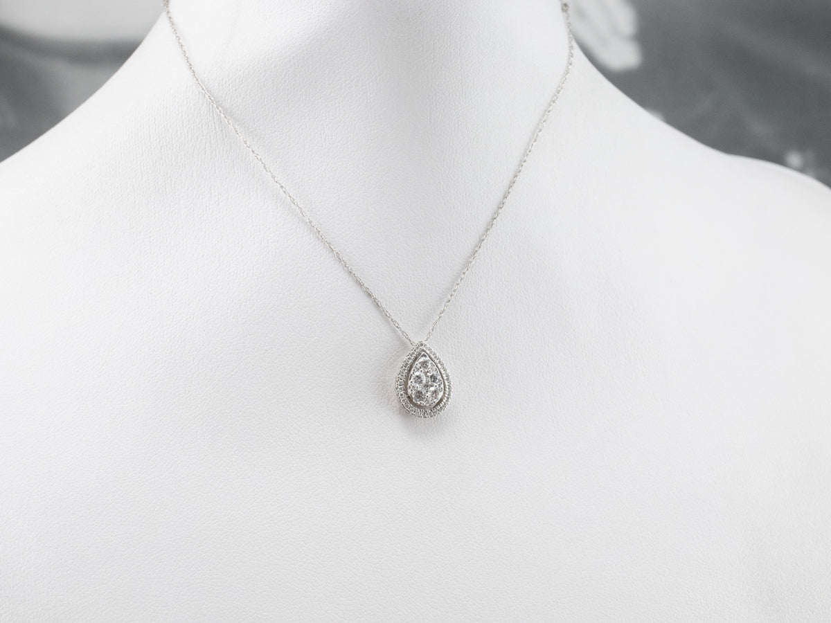 Teardrop Diamond Cluster Slide Pendant