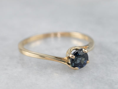 Gold Sapphire Bypass Ring