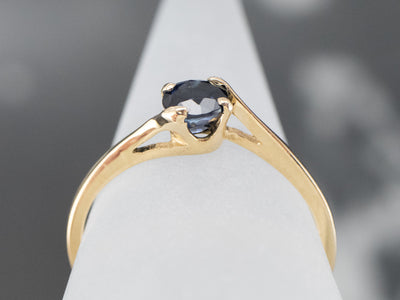 Gold Sapphire Bypass Ring