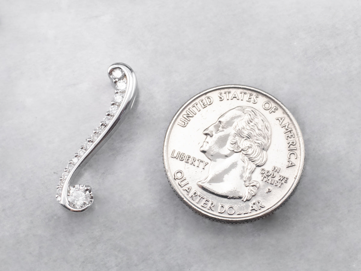 White Gold Scrolling Diamond Pendant