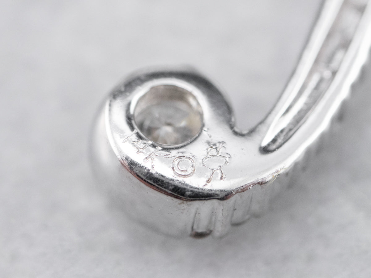 White Gold Scrolling Diamond Pendant