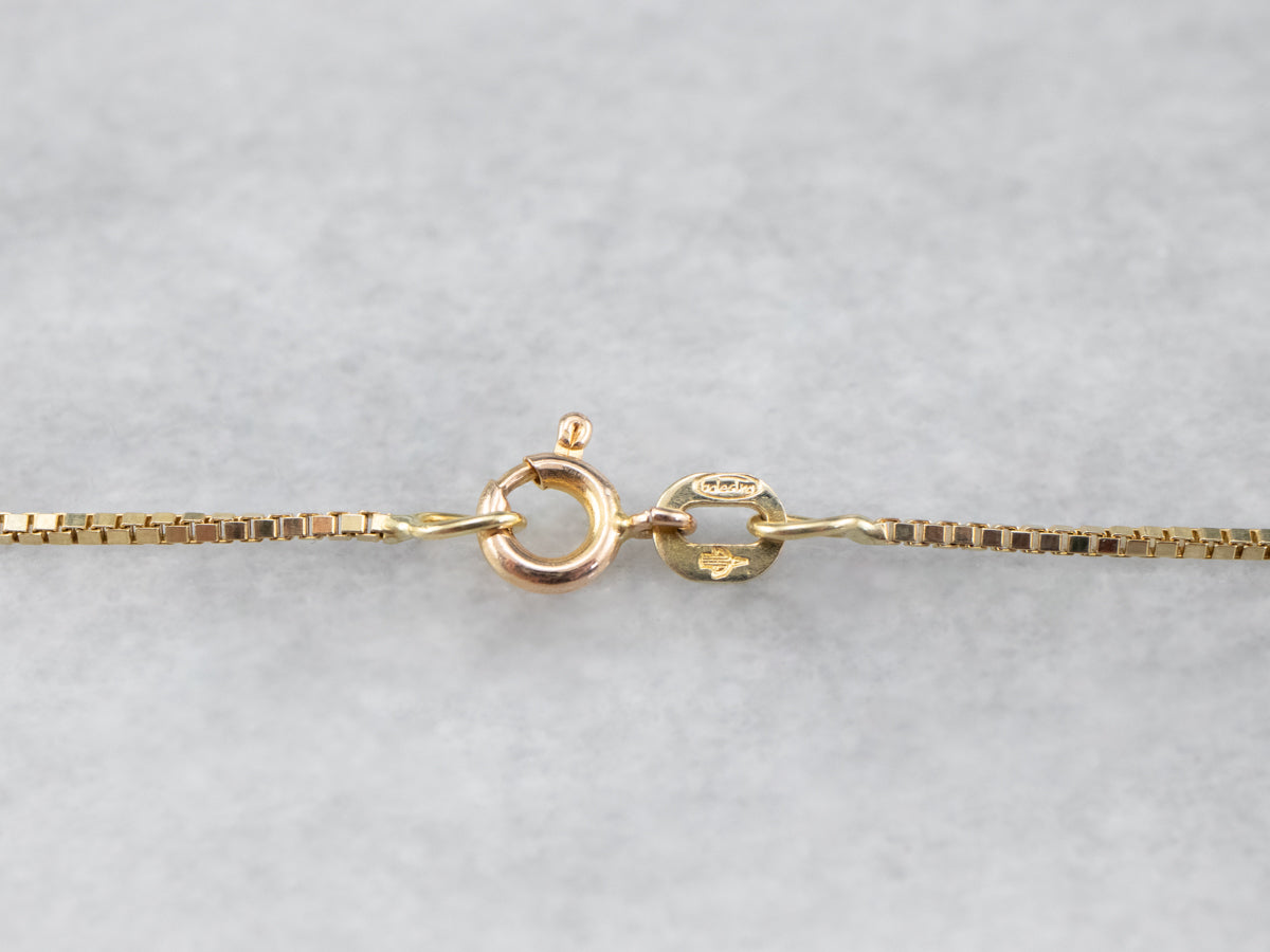 Long Yellow Gold Box Chain