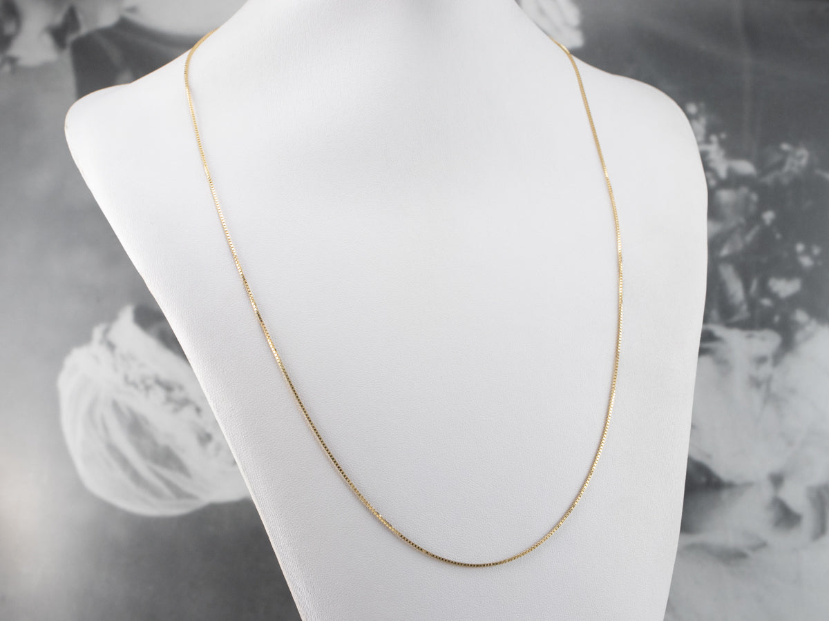 Long Yellow Gold Box Chain