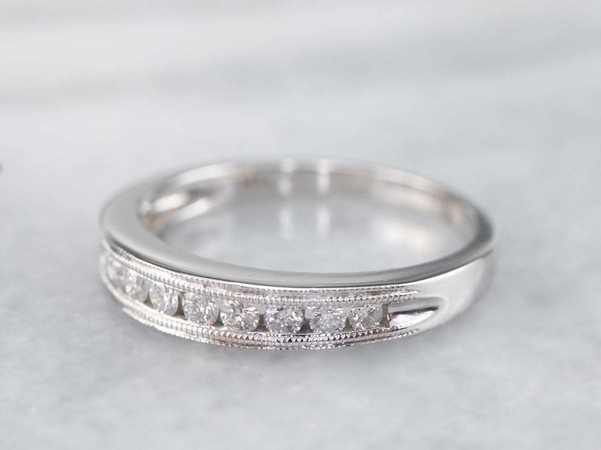 White Gold Channel Set Diamond Band
