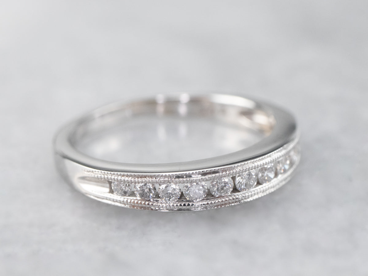 White Gold Channel Set Diamond Band