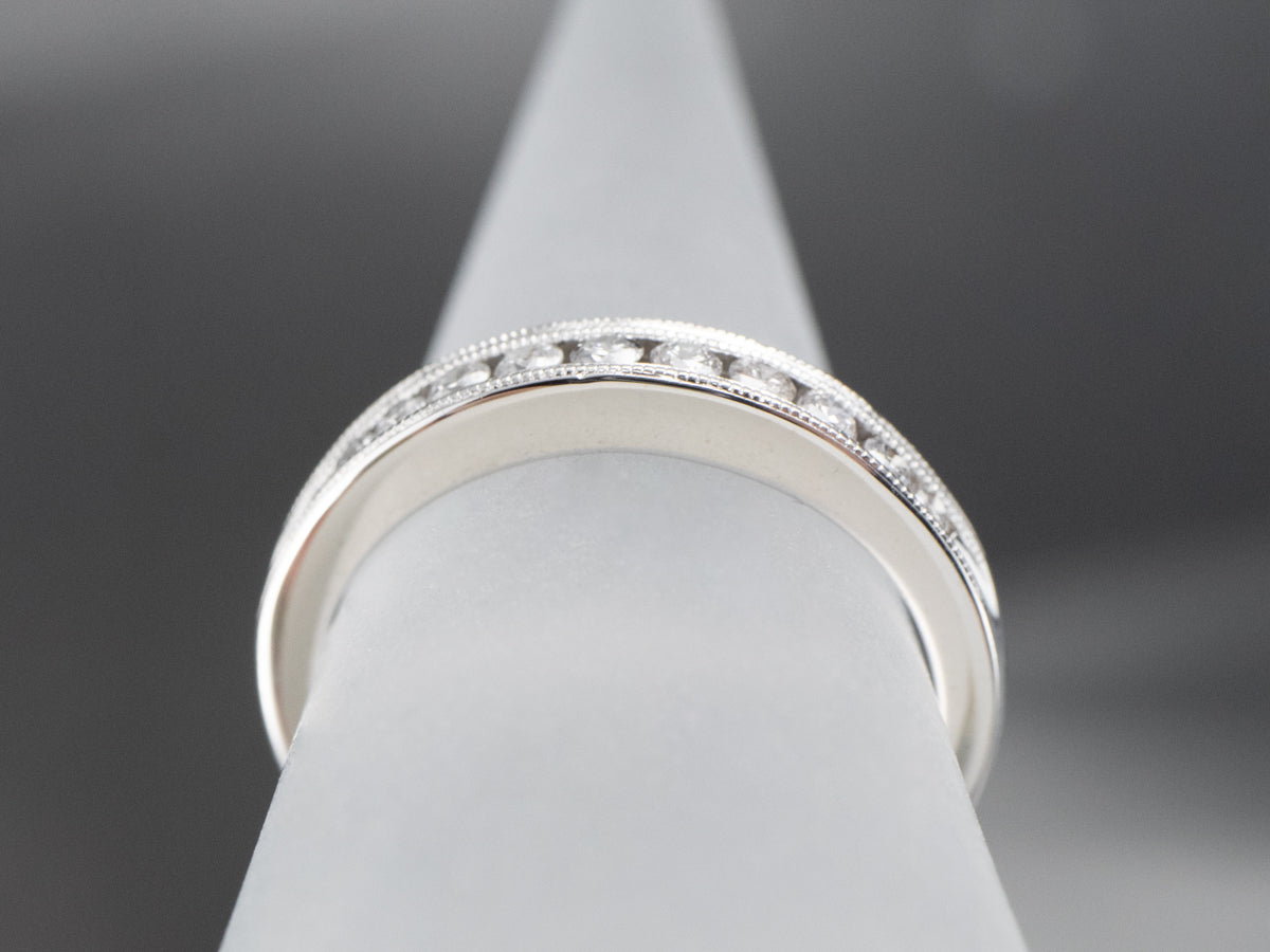 White Gold Channel Set Diamond Band