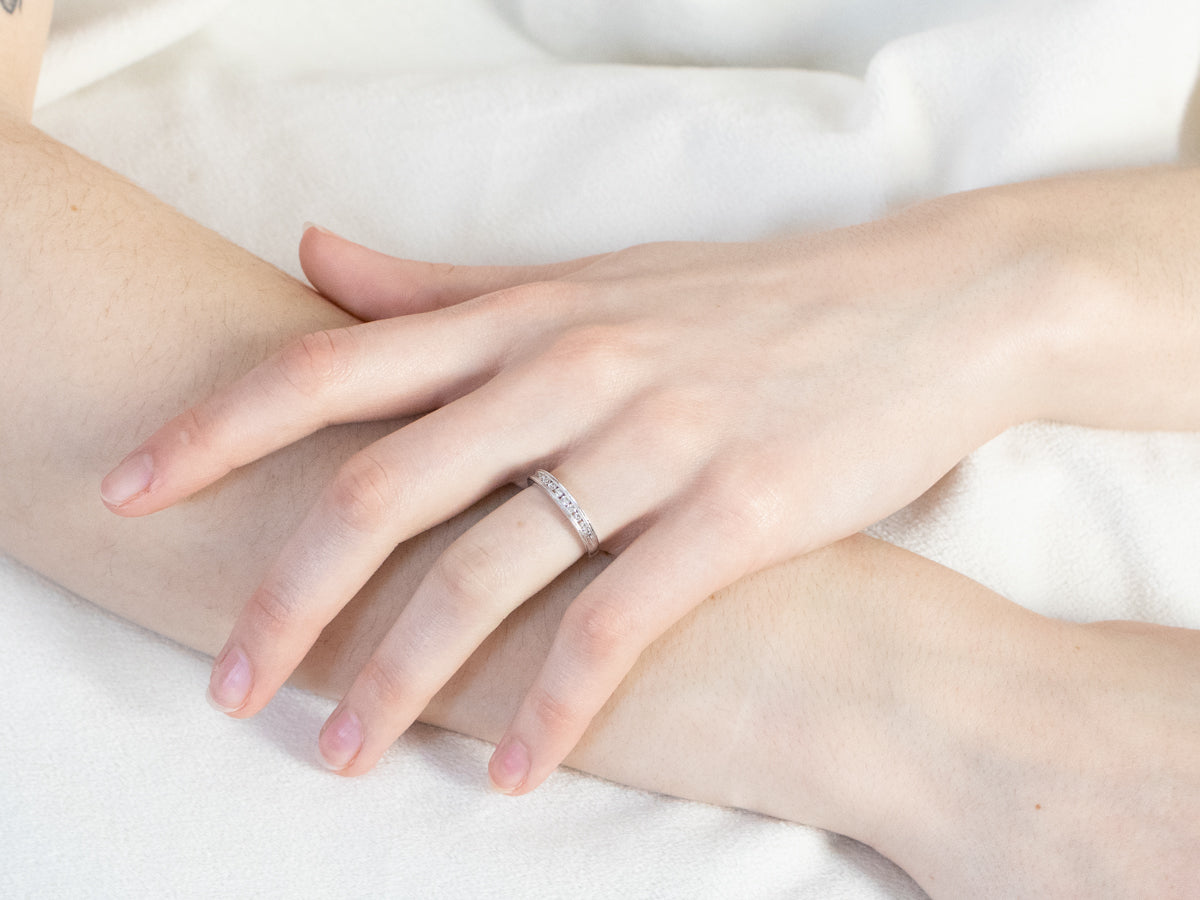 White Gold Channel Set Diamond Band