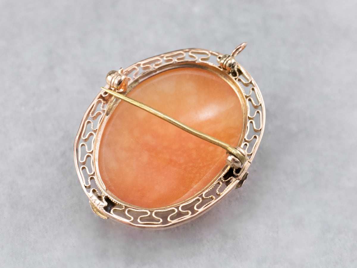 Mid Century Cameo Filigree Pin or Pendant