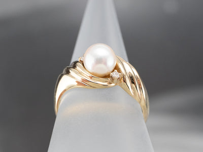 Vintage Pearl and Diamond Ring
