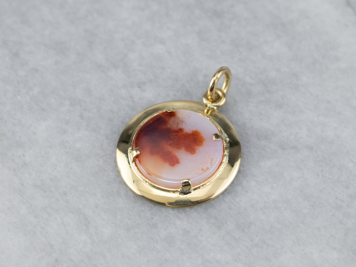 Colgante redondo de ágata dendrítica