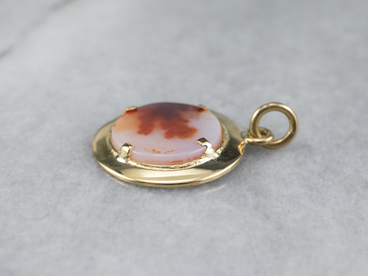 Colgante redondo de ágata dendrítica