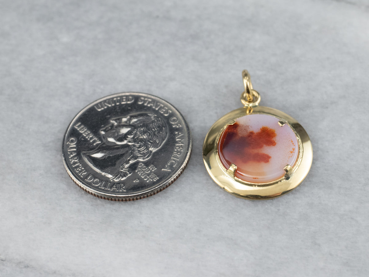 Colgante redondo de ágata dendrítica