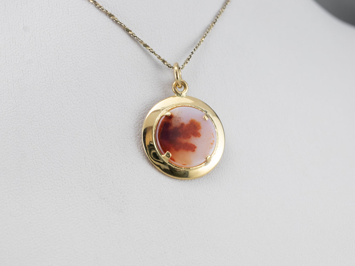 Colgante redondo de ágata dendrítica