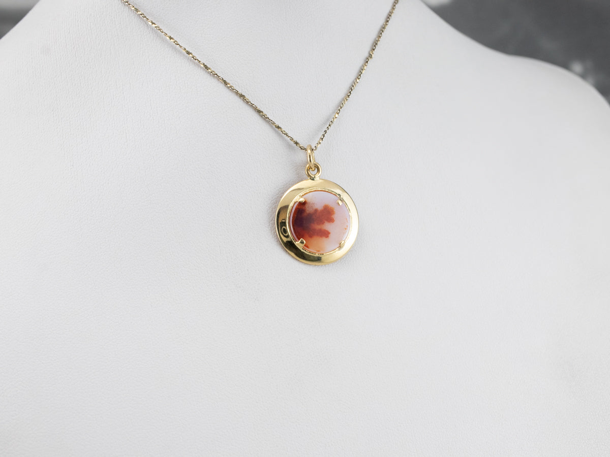 Colgante redondo de ágata dendrítica