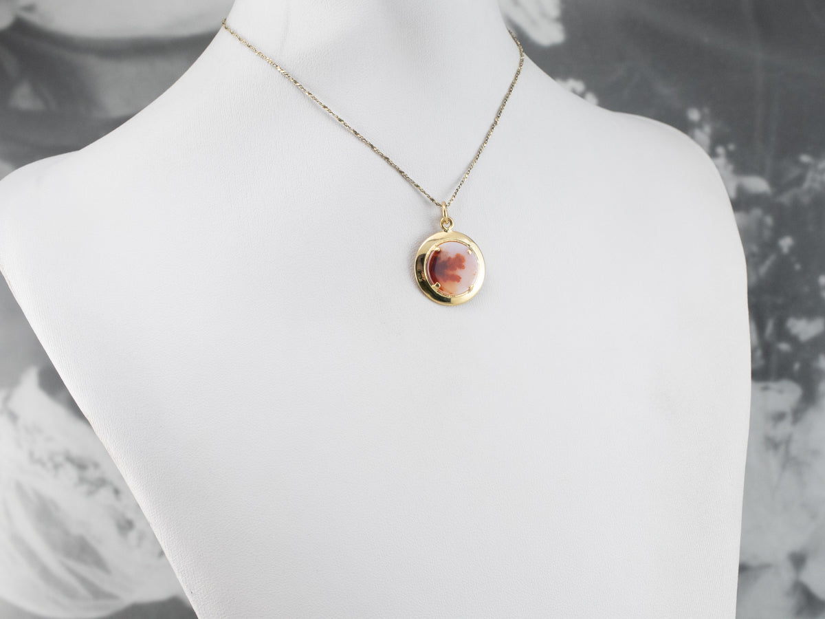 Colgante redondo de ágata dendrítica