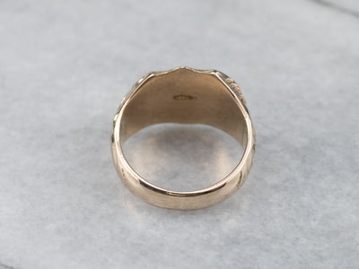 Victorian Shield Signet Ring With Original "AL" Monogram