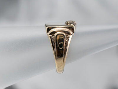 Military Style Gold Signet Ring