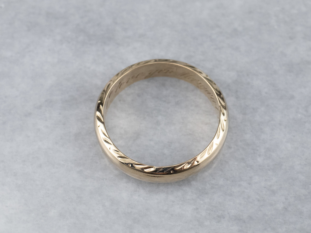 1940s Pattern Edge Gold Band