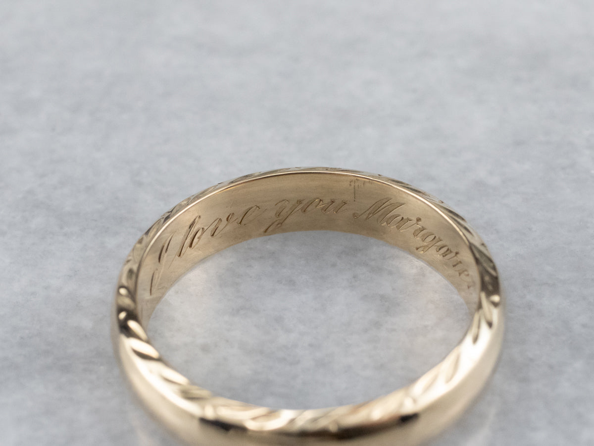 1940s Pattern Edge Gold Band