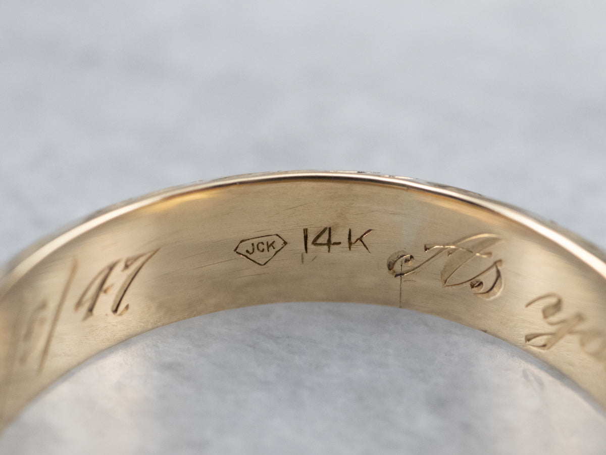 1940s Pattern Edge Gold Band