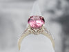 Modern Pink Tourmaline and Diamond Ring