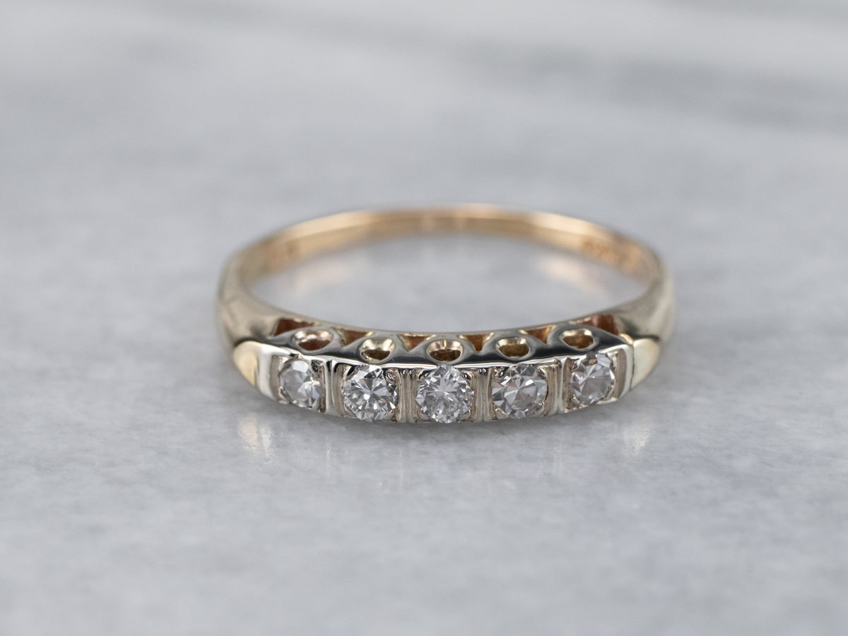 Vintage Bar Set Diamond Band