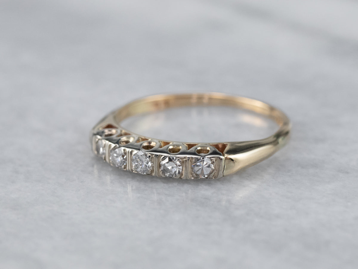 Vintage Bar Set Diamond Band