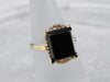 Scalloped Gold Vintage Black Onyx Ring