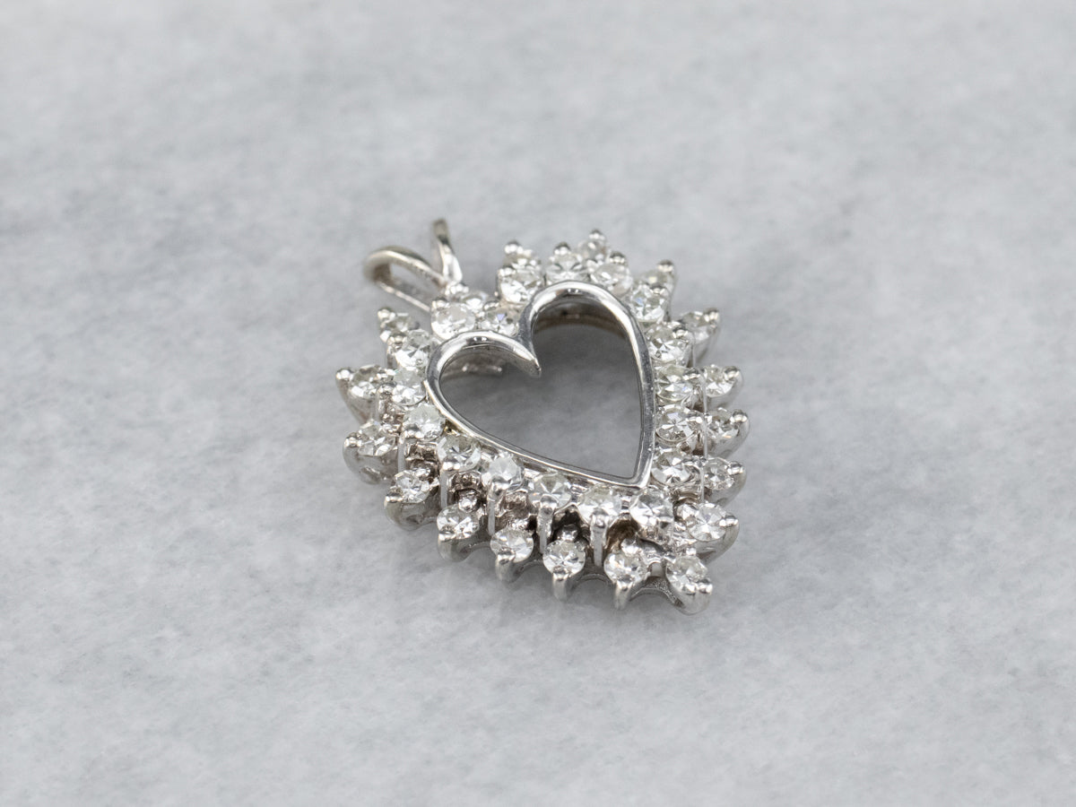 Diamond Heart White Gold Pendant
