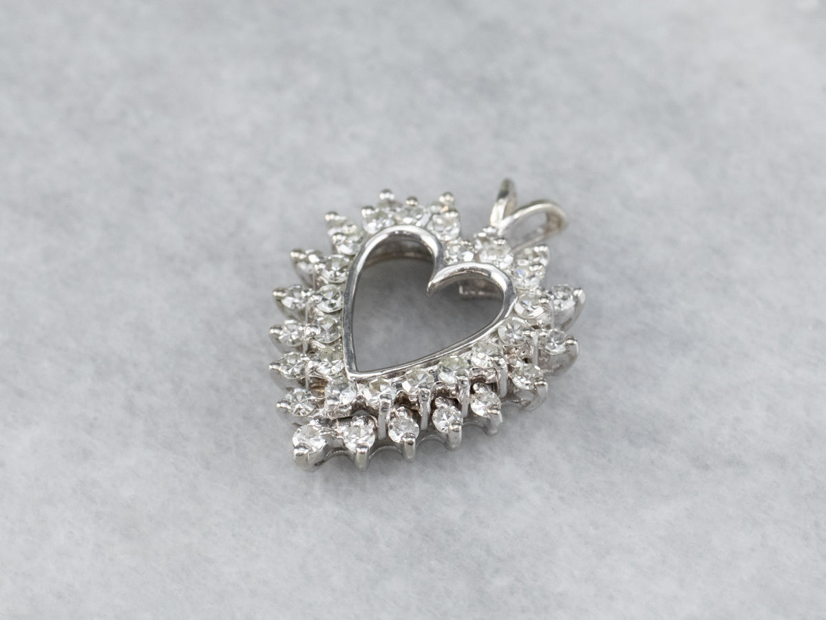 Diamond Heart White Gold Pendant