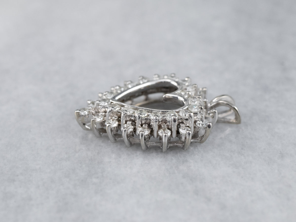 Diamond Heart White Gold Pendant