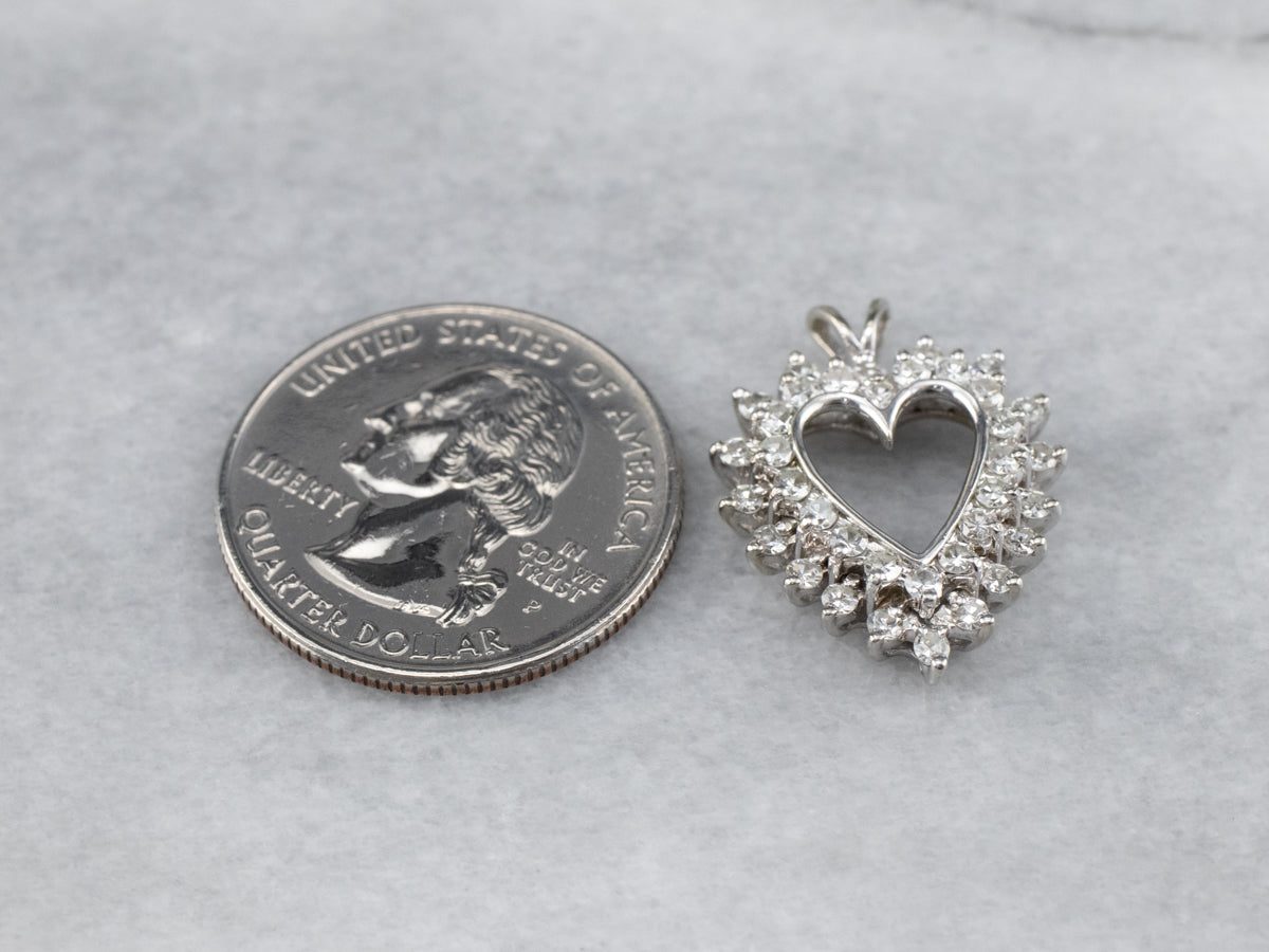 Diamond Heart White Gold Pendant