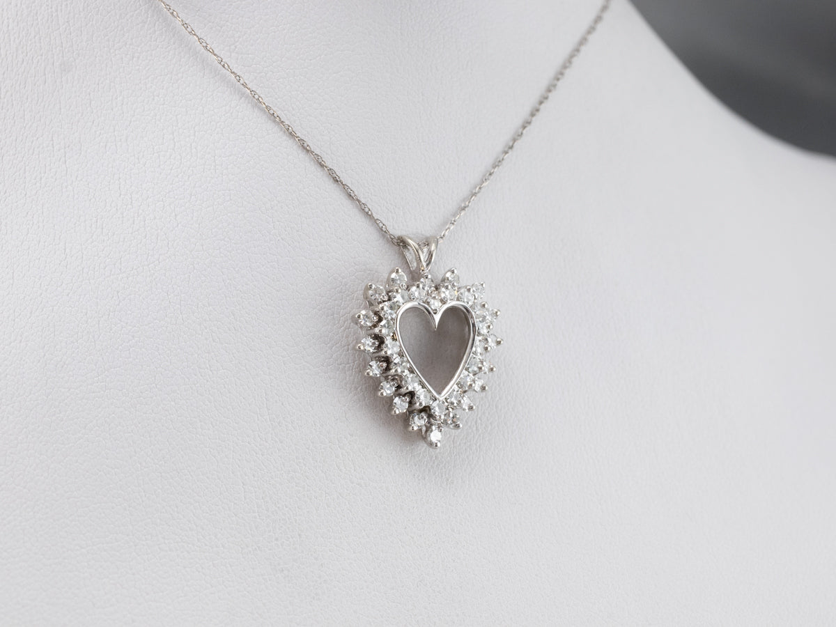 Diamond Heart White Gold Pendant