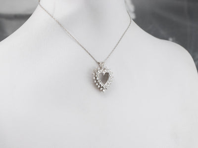 Diamond Heart White Gold Pendant