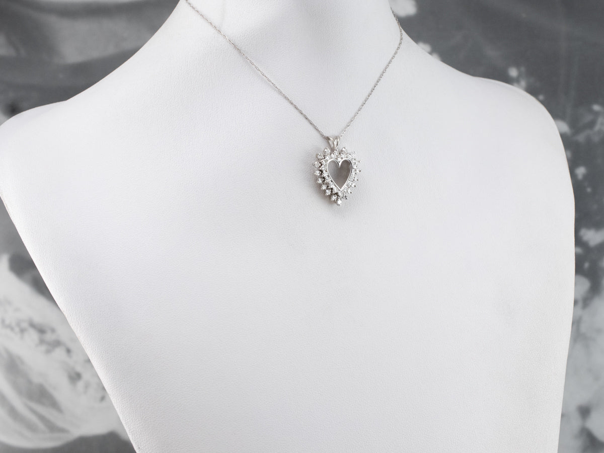 Diamond Heart White Gold Pendant