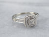 Modern Princess Cut Diamond Halo Engagement Ring