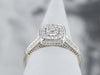 Modern Princess Cut Diamond Halo Engagement Ring