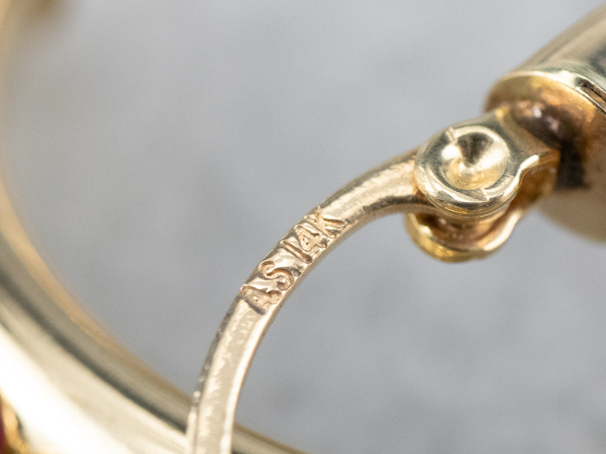 Pendientes de aro de ónix verde rubí y zafiro