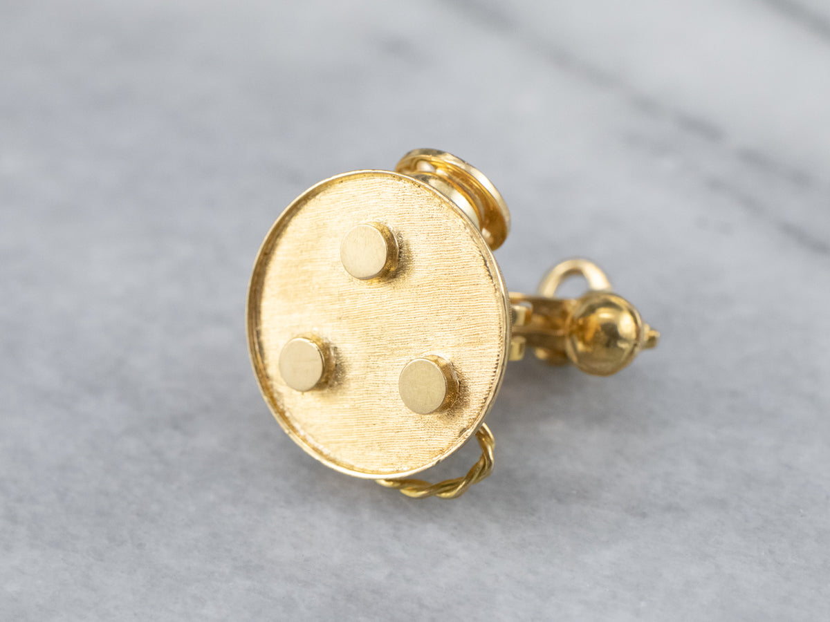 Large Gold Rotary Phone Pendant