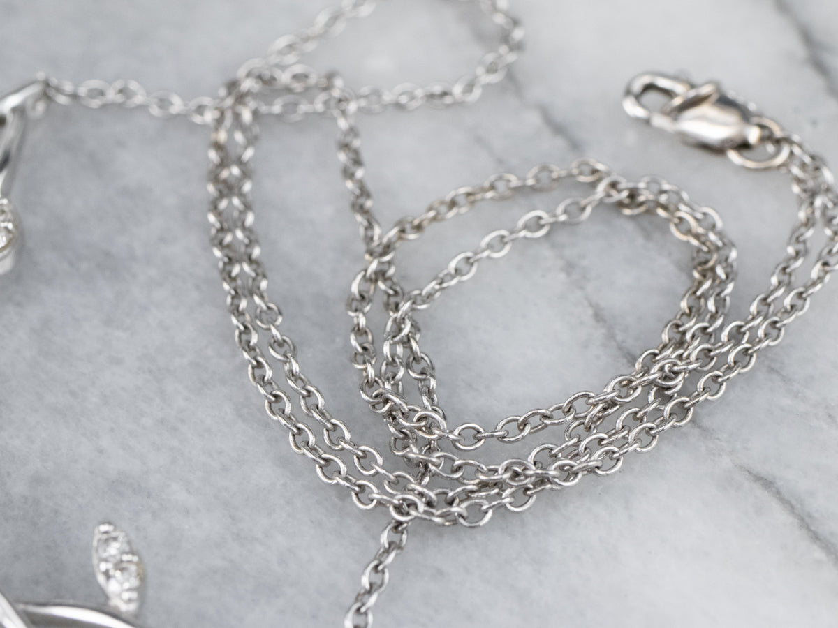 White Gold Botanical Diamond Necklace