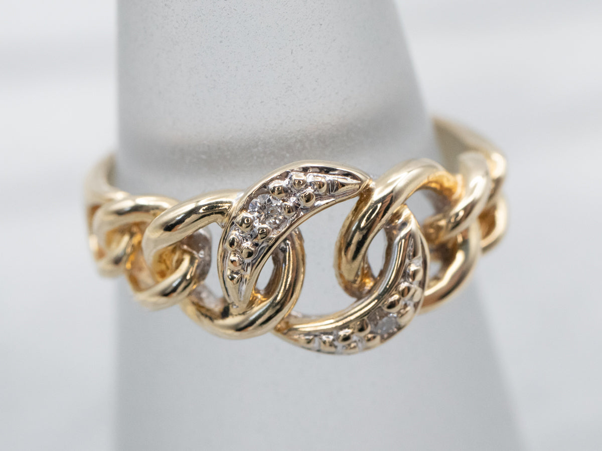 Looping Gold Diamond Band